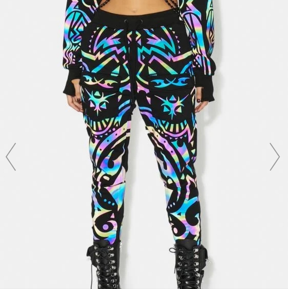 Dollskill club exx reflective joggers XL NWT sold out